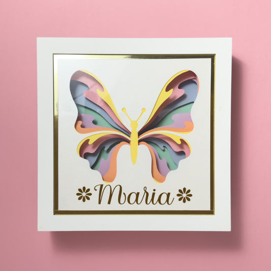 BORBOLETA - Porta maternidade ou Quadro decorativo personalizado