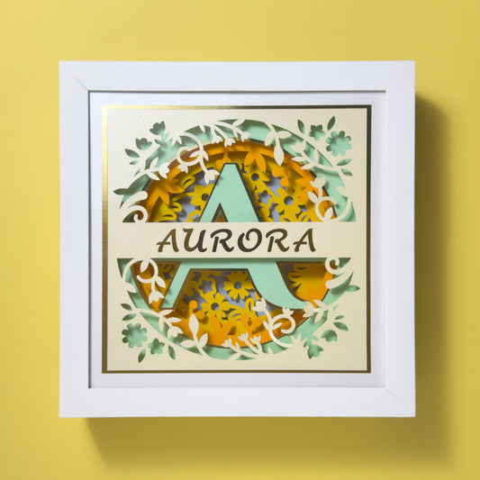 MONOGRAMA FLORES - Porta maternidade ou Quadro decorativo personalizado