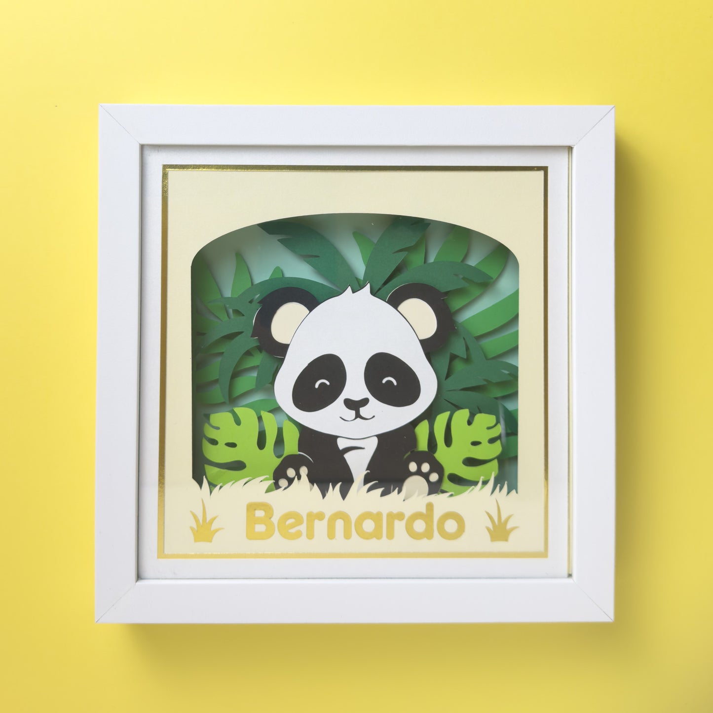 SAFARI DIVERTIDO - PANDA - Porta maternidade ou Quadro Personalizado