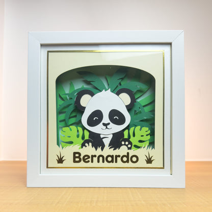 SAFARI DIVERTIDO - PANDA - Porta maternidade ou Quadro Personalizado