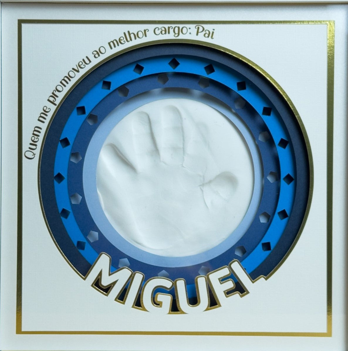 Quadro Toque de Amor Azul Escuro – para bebês de até 18 meses