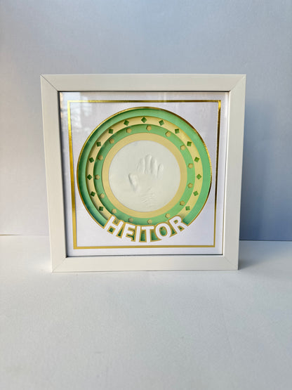 Quadro Toque de Amor  Verde – para bebês de até 18 meses