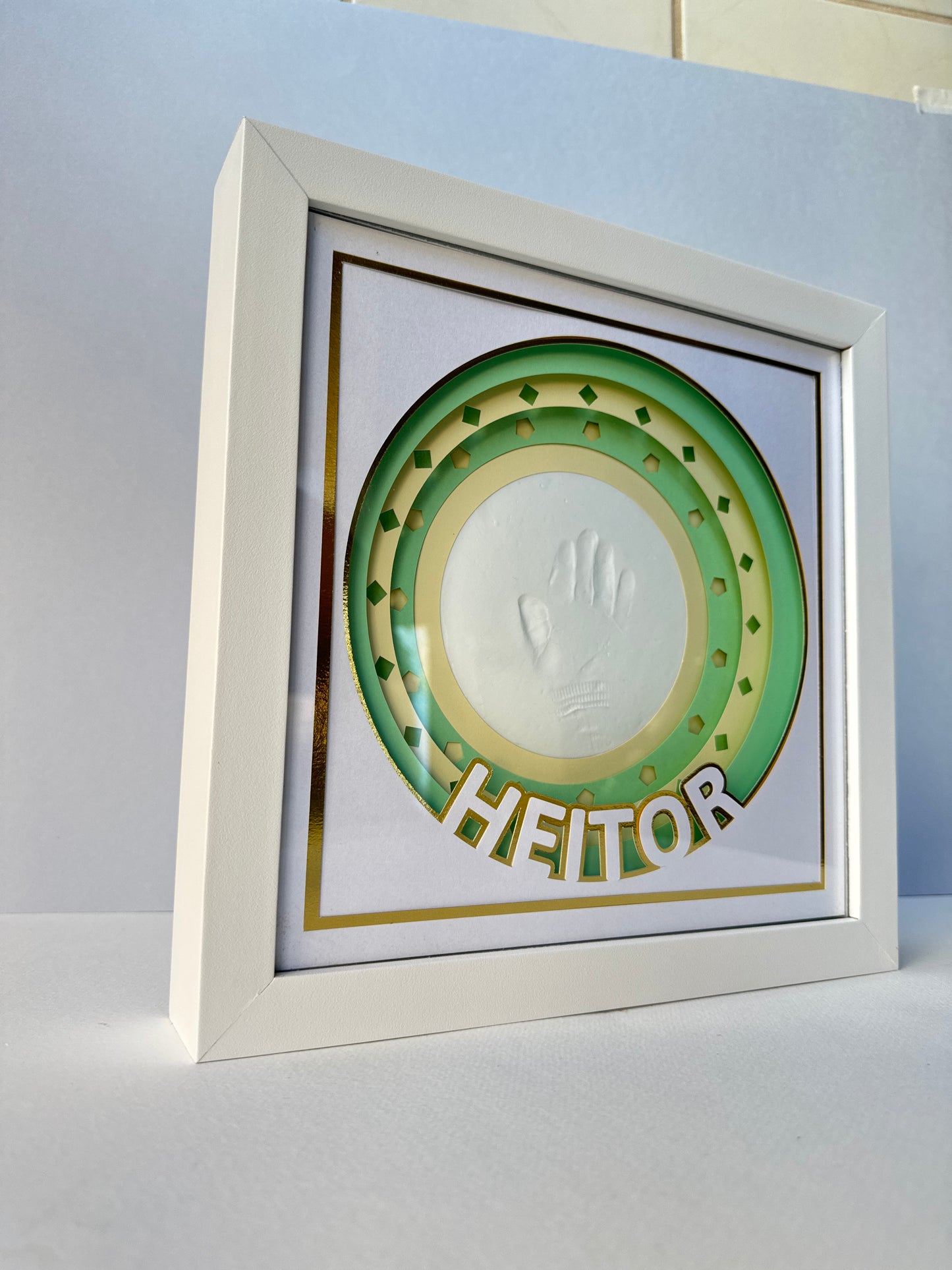 Quadro Toque de Amor  Verde – para bebês de até 18 meses