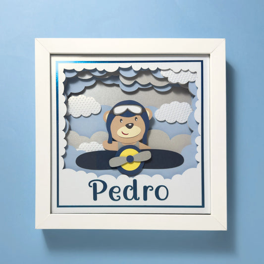 URSINHO AVIADOR - porta maternidade ou quadro decorativo
