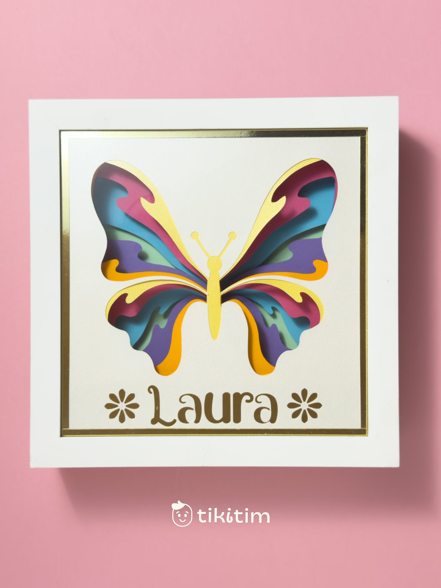 BORBOLETA cores vivas - Porta maternidade ou Quadro decorativo personalizado (Cópia)