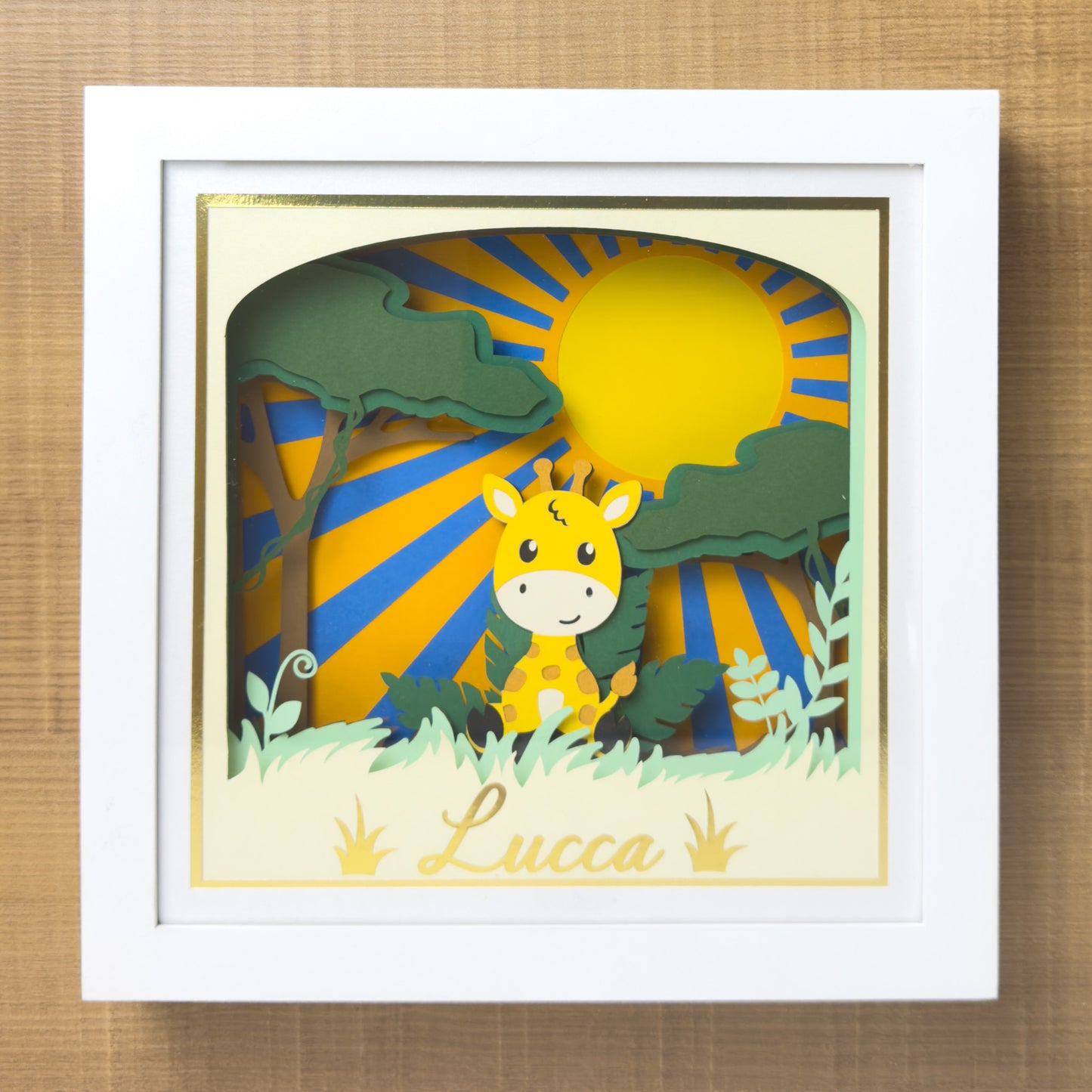 GIRAFA SAFARI-  Porta maternidade ou Quadro decorativo personalizado