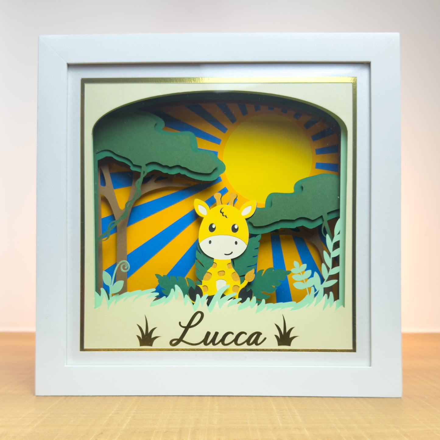 GIRAFA SAFARI-  Porta maternidade ou Quadro decorativo personalizado